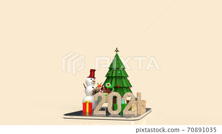 The snowman and shopping cart on tablet for marketing online in Christmas and new year holiday content 3d rendering The snowman and shopping cart on tablet for marketing online in Christmas and new year holiday content 3d rendering 70891035