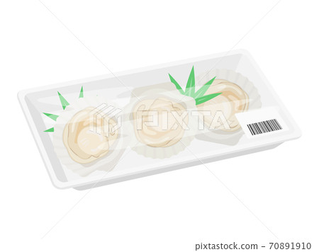 打包中的扇貝的插圖 70891910