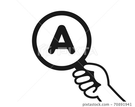 用放大鏡放大的字母表的插圖 70891941