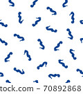 Seamless pattern blue Seahorse silhouette on white, vector eps 10 70892868