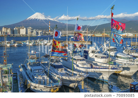 Mt. Fuji first fishing praying for Tago no Ura Port big catch Mt. Fuji first fishing praying for Tago no Ura Port big catch 70893085
