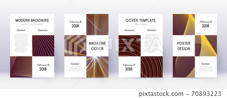 Business brochure design template set. Gold abstra 70893223