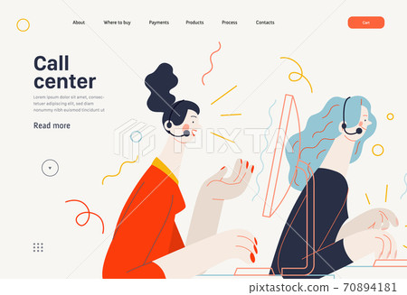 Business topics - call center, web template Business topics - call center, web template 70894181