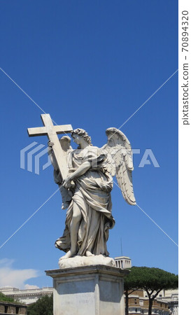 Angel with a Roman cross Angel with a Roman cross 70894320