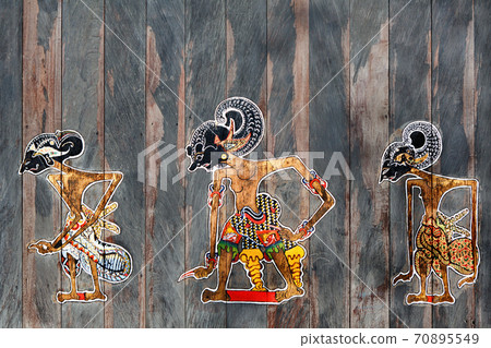 Old traditional Balinese puppets Wayang Kulit 70895549