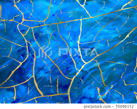 Blue marble and gold abstract background texture. Indigo, blue marbling with natural luxury style lines of marble and gold powder. Vector Blue marble and gold abstract background texture. Indigo, blue marbling with natural luxury style lines of marble and gold powder. Vector 70896152