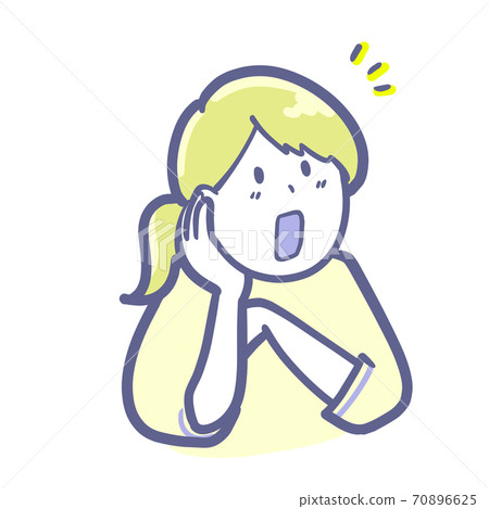 突然注意到某事的女性的兩種顏色-插圖素材 [70896625] - PIXTA圖庫