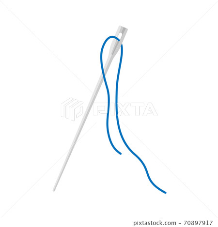Needle with thread isolated on white background. Element of sewing and embroidery in flat style. 70897917