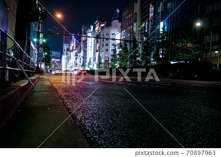 Shinjuku / Neon Street / Ome Kaido / Asphalt at night 70897963