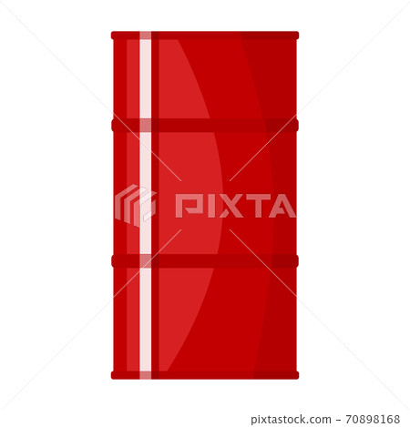 Red steel barrel icon isolated on white background. Metal barrel in flat style. Red steel barrel icon isolated on white background. Metal barrel in flat style. 70898168