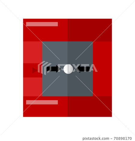 Fire alarm system isolated on white background. Red extinguish box symbol in flat style. 70898170