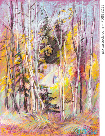House in the forest - Stock Illustration [70898213] - PIXTA