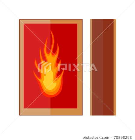 Matchbox stick isolated on white background. Matchbook in flat design. Matchbox stick isolated on white background. Matchbook in flat design. 70898298