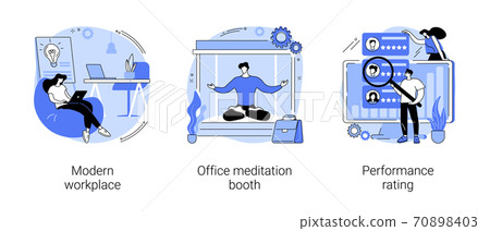 Working environment and productivity abstract concept vector illustrations. Working environment and productivity abstract concept vector illustrations. 70898403