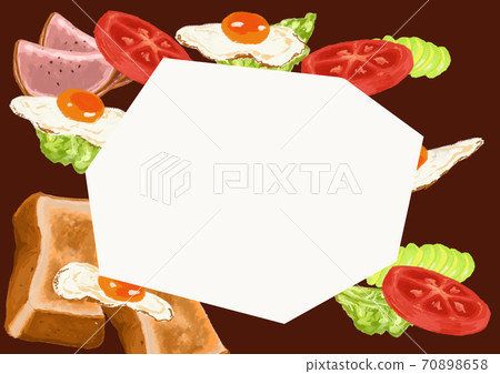 Morning, breakfast poster material ham fried egg tomato toast lettuce avocado Morning, breakfast poster material ham fried egg tomato toast lettuce avocado 70898658