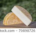 Craft cheese from cows and goats milk. Cheese head 70898726