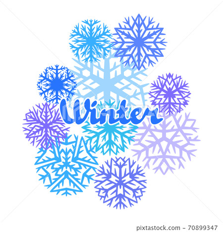 Winter background with snowflakes. 70899347