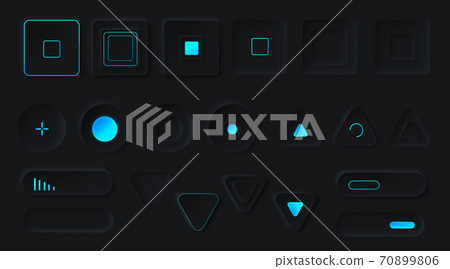 Control buttons with neon backlight vector set - Stock Illustration ...