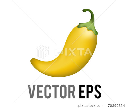 vector yellow curled Mexican chili pepper icon with green stem vector yellow curled Mexican chili pepper icon with green stem 70899834