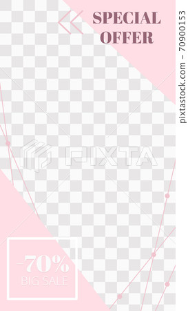 Pink floral story. Cute abstract special offer social media story template 70900153