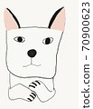 White dog portrait (childlike drawing) 70900623
