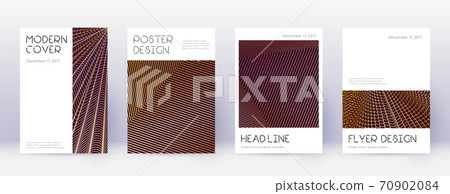 Minimal brochure design template set. Gold abstrac 70902084
