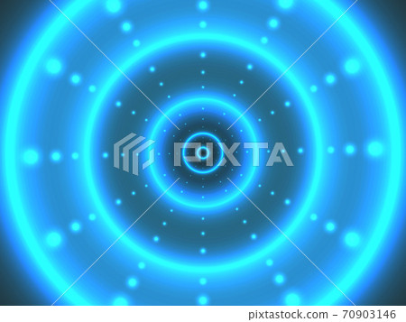 Abstract digital tunnel with bright circles. Modern futuristic background. Glowing 3D concept. Cyber backdrop for web. Vector illustration 70903146
