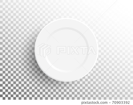 White plate isolated on transparent background.... - Stock Illustration ...