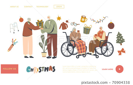 Senior Characters Celebrate Christmas Landing Page Template. Aged Men and Women Greeting and Congratulating Each Other Senior Characters Celebrate Christmas Landing Page Template. Aged Men and Women Greeting and Congratulating Each Other 70904338