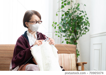 Female knitting Female knitting 70905074