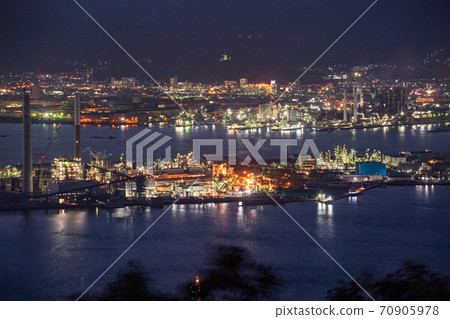 蜀南工廠黃昏夜景夜光 70905978