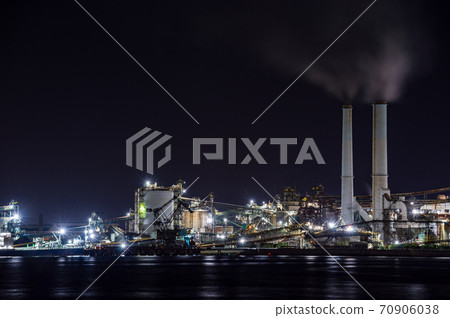 蜀南工廠黃昏夜景夜光 70906038
