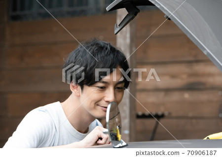 Man repairing a car Man repairing a car 70906187