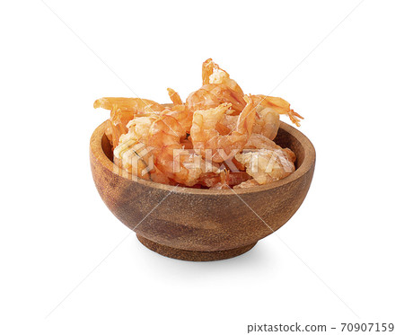 Dried shirmp an isolated on the white background. 70907159