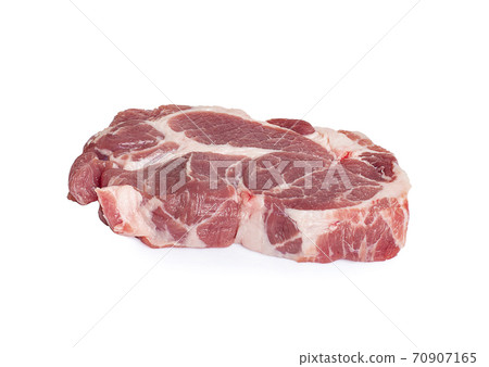 sliced raw pork meat an isolated on white background 70907165