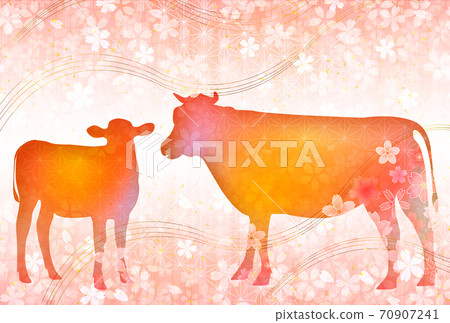 Japanese New Year's card Zodiac background 70907241