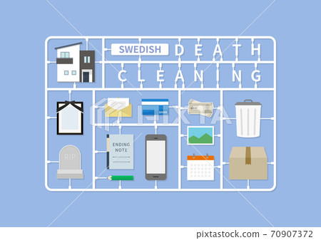 Illustration material for lifelong life, organizing before life, organizing relics, and sharing property 70907372