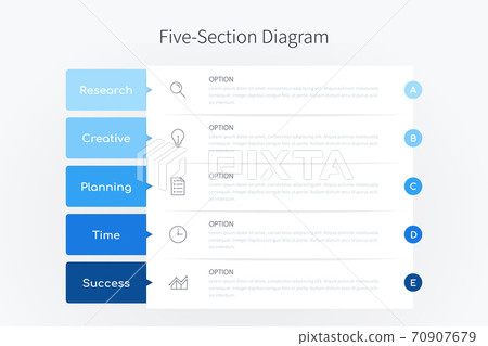 Five section infographic diagram Five section infographic diagram 70907679