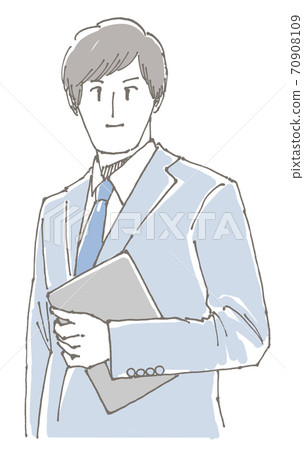 Office worker with binder 70908109
