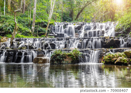 Waterfall in Namtok Samlan National Park. Beautiful nature at Thailand. 70908407