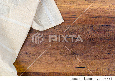 Tablecloth textile on wooden. Tablecloth textile on wooden. 70908631