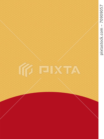 Saaya-shaped gold red frame (background material) Saaya-shaped gold red frame (background material) 70909057