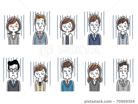 Illustration material: Men and women in suits, business, sets, depressed Illustration material: Men and women in suits, business, sets, depressed 70909304