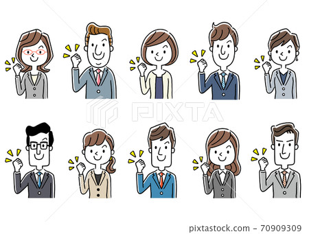 Illustration material: Men and women in suits, business, sets, motivation 70909309