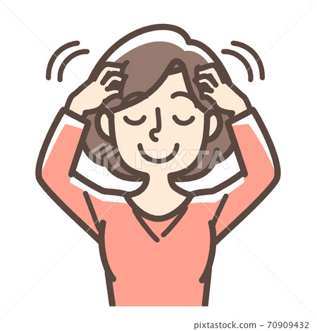 Scalp massage women 70909432