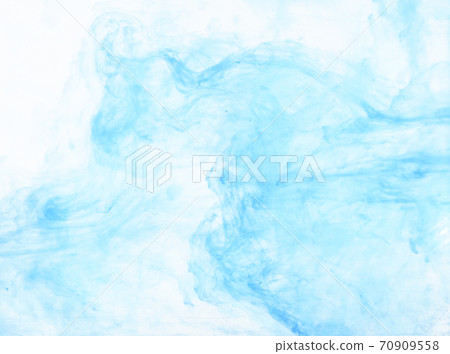 Blue ink spreading in the water  , Colorful blur smoke on white background 70909558