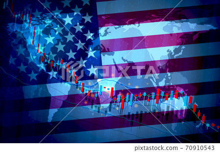 美國經濟全球市場背景設計圖素材 70910543