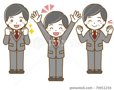 Fun look of a middle-aged man in a suit 70911258