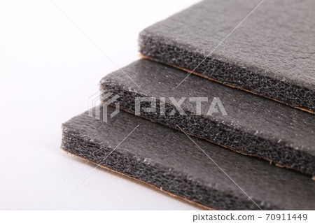 foamed sheet sound insulation for the car. Three sheets close-up foamed sheet sound insulation for the car. Three sheets close-up 70911449