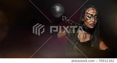 Ghost Fashion make up Woman halloween background empty copy space Ghost Fashion make up Woman halloween background empty copy space 70912162